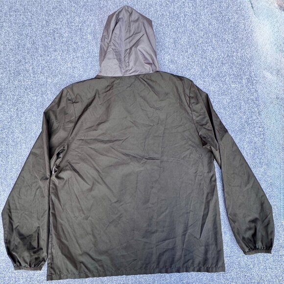 Pink Victoria's Secret Windbreaker XS Black Gray Hooded 1/2 Zip Pullover - Picture 4 of 9